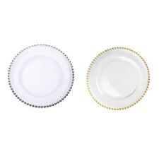 PLASTIC Dinner Elegant Charger Plates with Beaded Rim 13" Wedding Parties UK