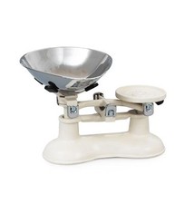 Cream Finish Cast Iron Vintage Style Kitchen Scales With Chrome Bowl