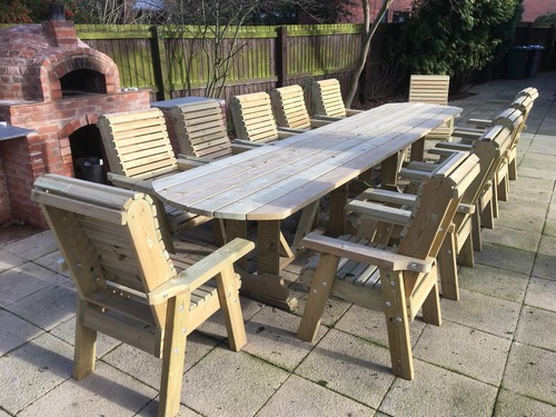 Large wooden garden table and - table,