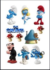 Smurfs Premium Edible Icing Sheet Cake Topper Cupcake Decoration 