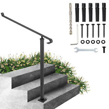 VEVOR Wrought Iron Handrail Railing for Stairs 2 Steps Handrail for Outdoor Step
