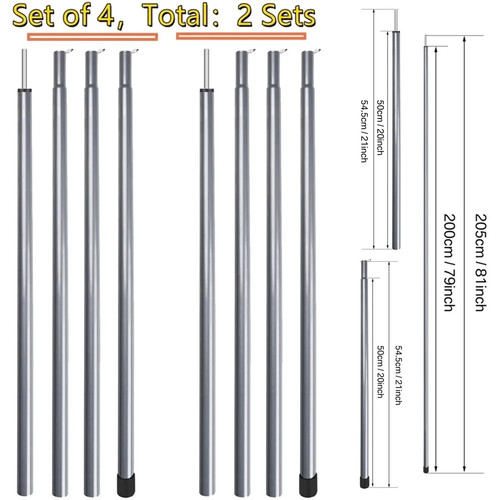 Telescopic tent tarp - tarp, poles