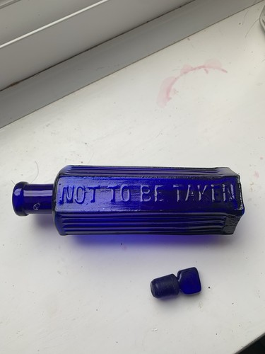 Cobalt blue poison - bottle, with