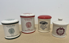 Selection of 4x Empty Stilton Cheese Pots Harrods, Tuxford, Cropwell (x2)