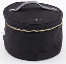Ted Baker Vanity Case Circular, small, soft, folds flat for travel, Black - BNWT