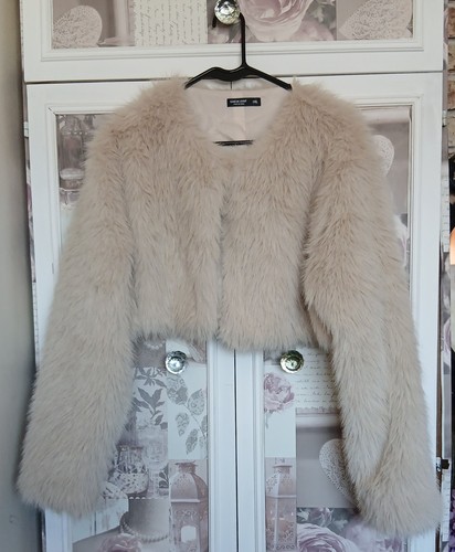 Cream faux fur bolero - faux,