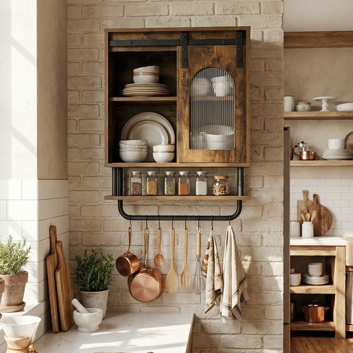 Rustic bathroom wall cabinet - bathroom,