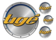 Tige Boat Stickers. Brushed Metal Style