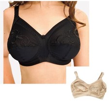 Ladies Marks Total Supportive Bra Embroidered Non Wired Full Cup Non Pad Black