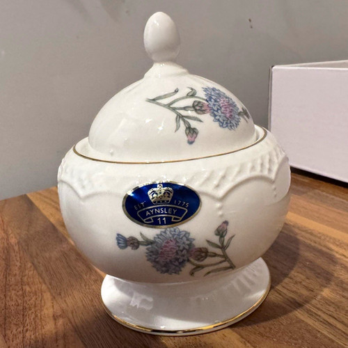 Aynsley porcelain lidded sugar - aynsley,