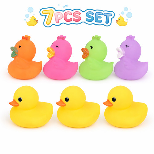 7pcs rubber duck - rubber, set