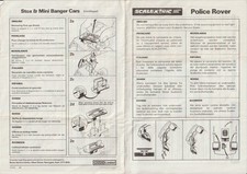 Scalextric Car Service Sheet