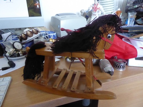 Wooden vintage rocking horse - vintage,