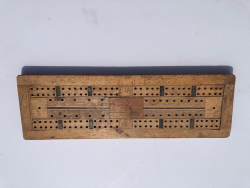 Antique wooden cribbage - , board
