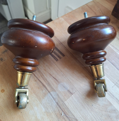 Pair wooden sofa legs - wooden,