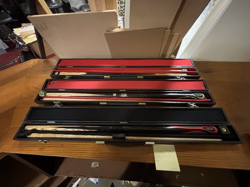 Snooker cues signed - signed, john