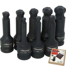Ball End Impact Allen Key Hex Bit Socket Set H6 - H19 Bits 8pc 1/2" CT5856