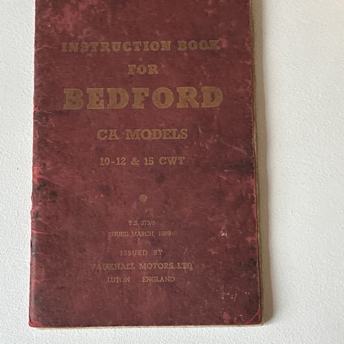 Bedford van instruction book - bedford,