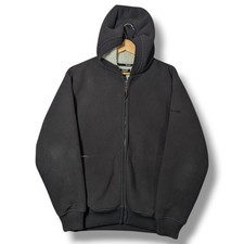 Schott NYC Hoodie Mens XL Grey Full Zip Sherpa Lined Fleece Jacket Vintage 