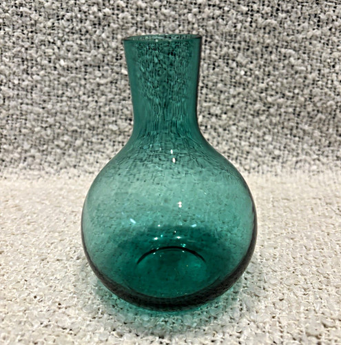 Blue green glass bud - glass, vase