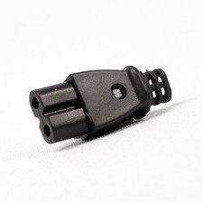 IEC C7 Figure 8 Rewireable Female Plug Kettle Connector Cable Mount, Black.