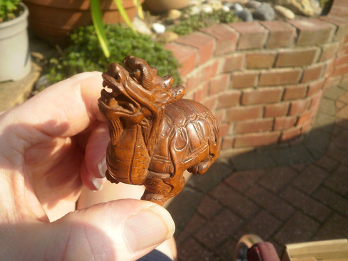 Hand carved wood netsuke - hand,