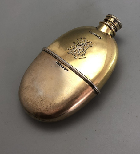 Victorian silver gilt hip - victorian,