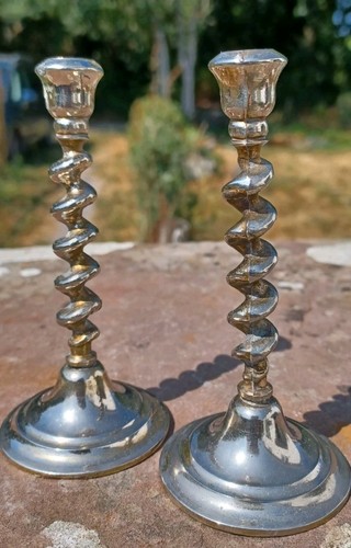 Vintage chrome barley twist - vintage,