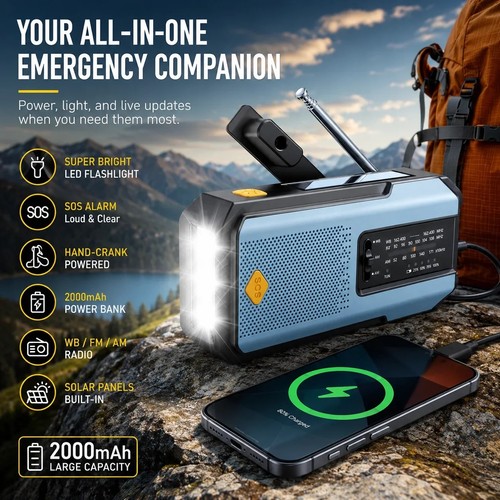 2000mah wind solar radio - wind, up