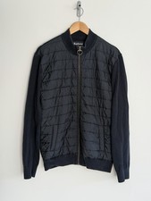 Barbour International Hybrid Quilted Zip Through Jersey Jacket Navy Blue Large