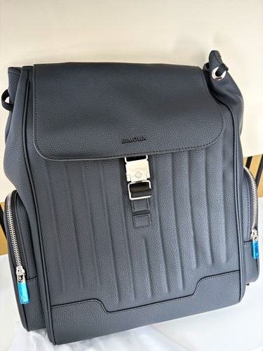 Rimowa black leather backpack - rimowa,