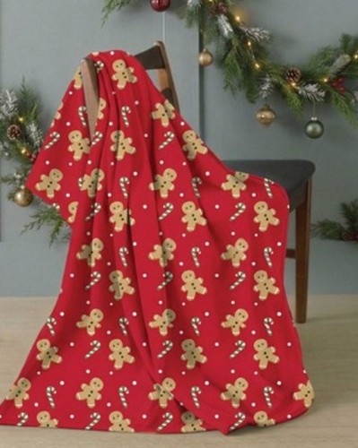 Jolly gingerbread man fleece - gingerbread,