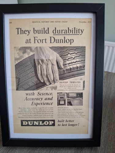 Vintage car advert - car, dunlop