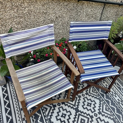 Pair vintage blue white - blue, &