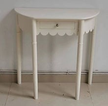 Cream semicircle console table - semicircle,