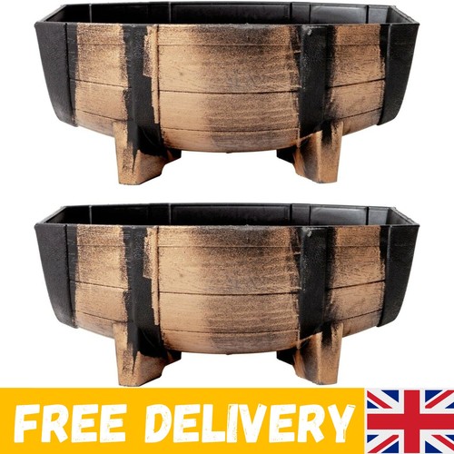 2pk garden half barrel - half, flower