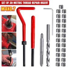 Metric Thread Repair Insert Kit M4x0.7 Coil Helicoil Hand Tool Durable 30pcs UK
