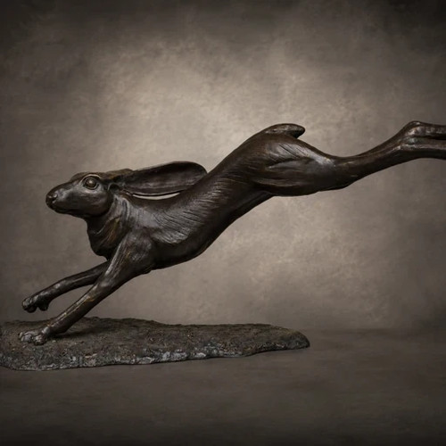 Bronze hare sculpture hot cast - bronze,