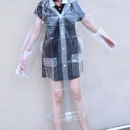 Transparent long raincoat - transparent,