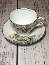 Vintage Salisbury "Brenca" Fine Bone China England Tea Cup And Saucer Set Floral