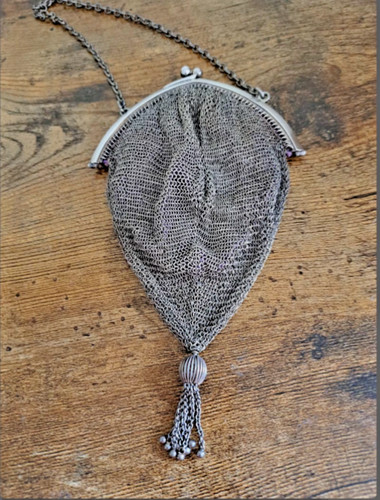 Antique chain mesh purse - antique,