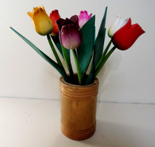 HAND CARVED 6 MULTI COLOURED