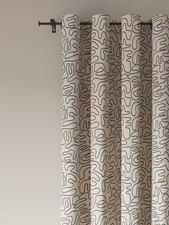 John Lewis ANYDAY Scribble GRAPHITE Pair Lined Eyelet Curtains W167 x Drop 182cm