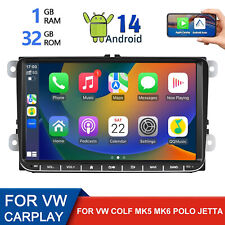 For VW Volkswagen Jetta Passat 9" Android 14 Carplay Car Stereo Radio GPS BT 32G
