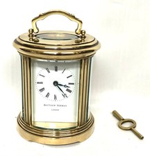 MATTHEW NORMAN LONDON SWISS MADE Oval Brass Carriage Clock : Working Order