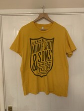 Mumford and Sons Tour 2013 T-Shirt Size Extra Large American Apparel Mustard