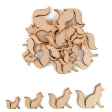 Sitting Fox  MDF Craft Shapes Wooden Blank Decoration Embellishments Wild Forest