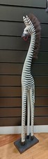 Wooden ZEBRA Large 100cm tall Black~White Hand carved/ painted Figurine Ornament