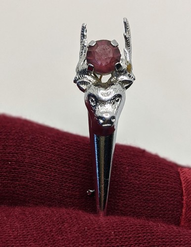Silver plated stag - plated, head