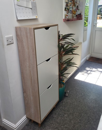 Tall white and oak effect - and,